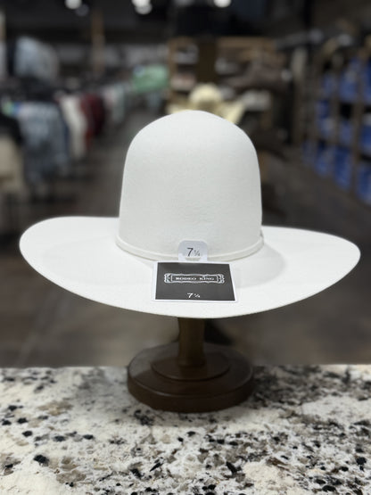 RODEO KING FELT 7X WHITE OPEN CROWN BRIM 4-1/2” BRIM