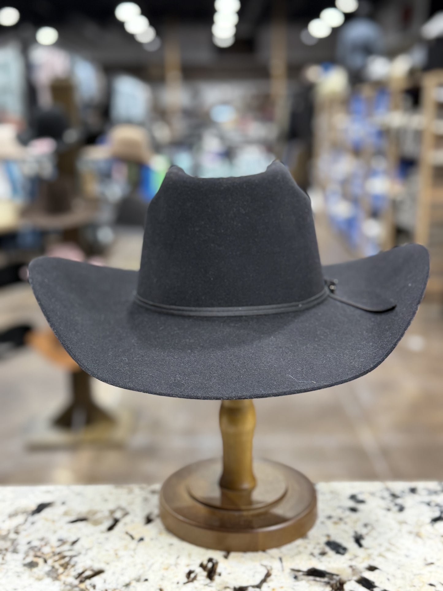 RESISTOL FELT 5X BLACK BARTON 4 1/4 INCH BRIM