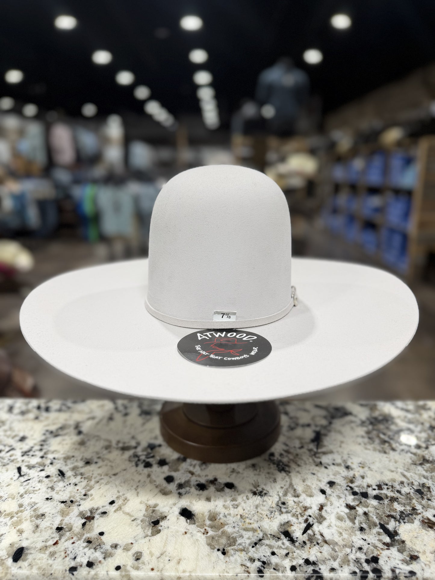 ATWOOD FELT 7X CRISTEL SILVERBELLY OPEN CROWN 5 INCH BRIM