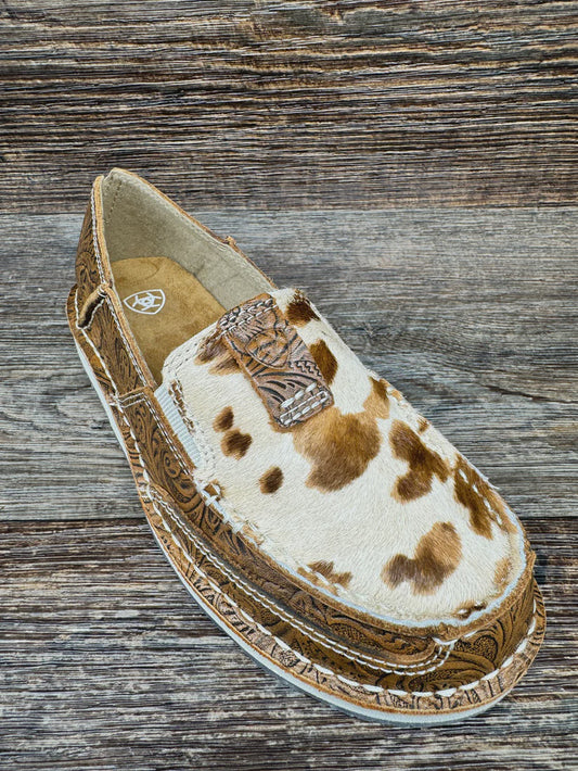 10053680 | ARIAT WOMEN'S TAN FLORAL TOOLED HAIR-ON CRUSIER CASUAL SHOE
