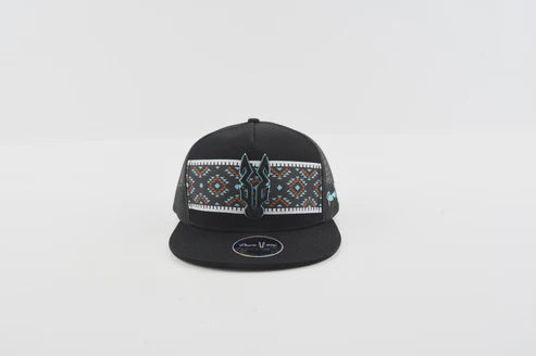 PURO 440 MIDNIGHT AZTEC FLAT BRIM CAP - BLACK/BLACK