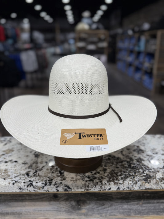 T7377V | TWISTER STRAW 30X SHANTUNG OPEN CROWN 5 INCH BRIM