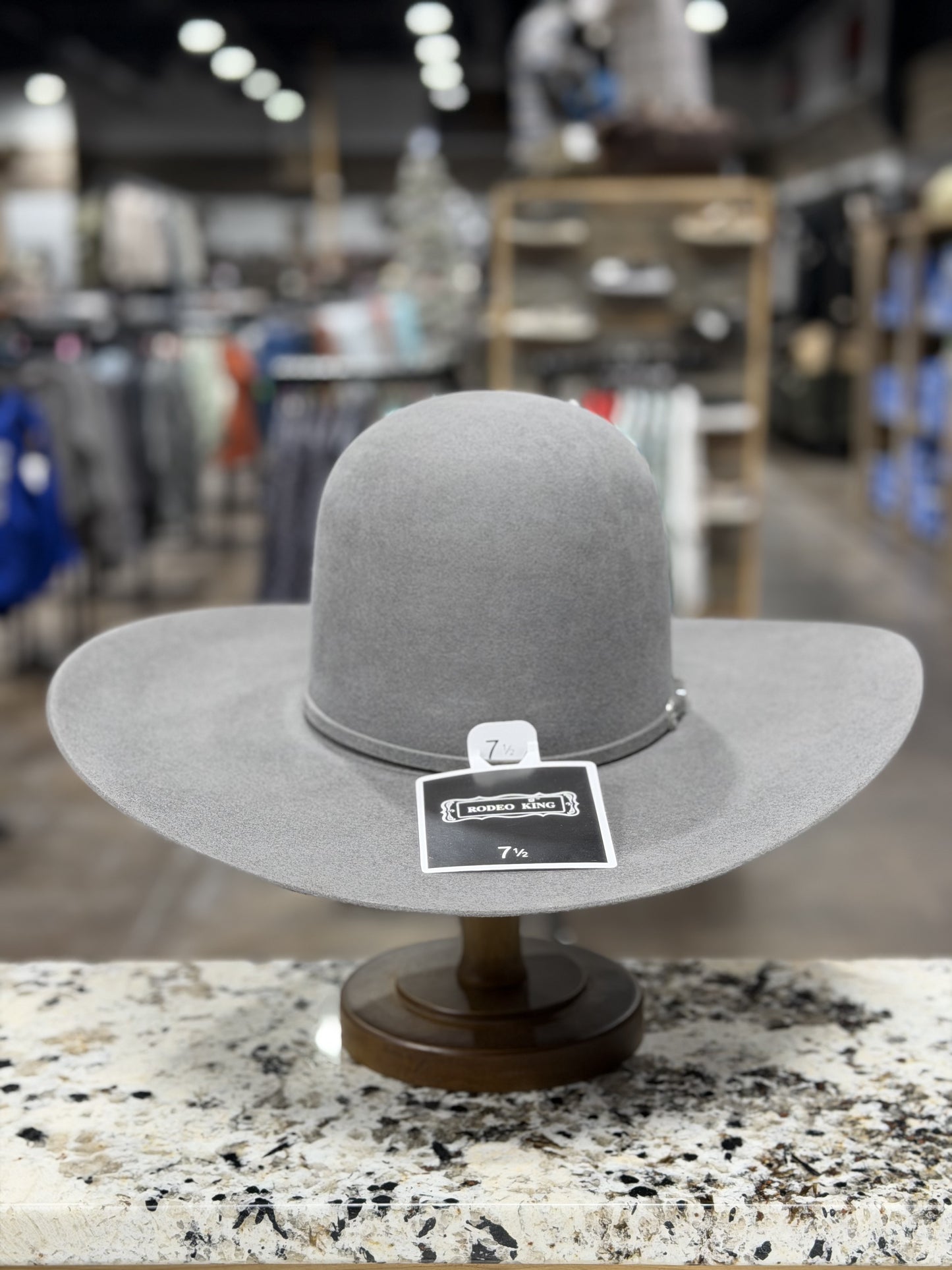 RODEO KING FELT 7X SLATE OPEN CROWN