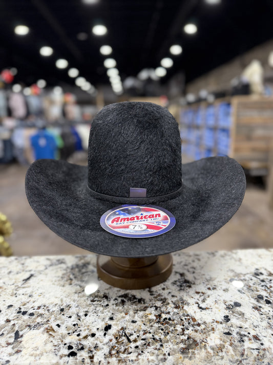 AMERICAN FELT 20X BLACK GRIZZLY OPEN CROWN 4 1/2 INCH BRIM