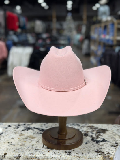 TACCHINOS FELT 6X PINK OPEN CROWN 4 1/2 INCH BRIM