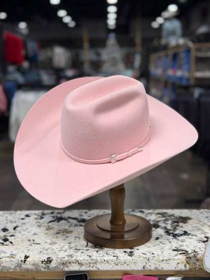 TACCHINOS FELT 6X PINK OPEN CROWN 4 1/2 INCH BRIM