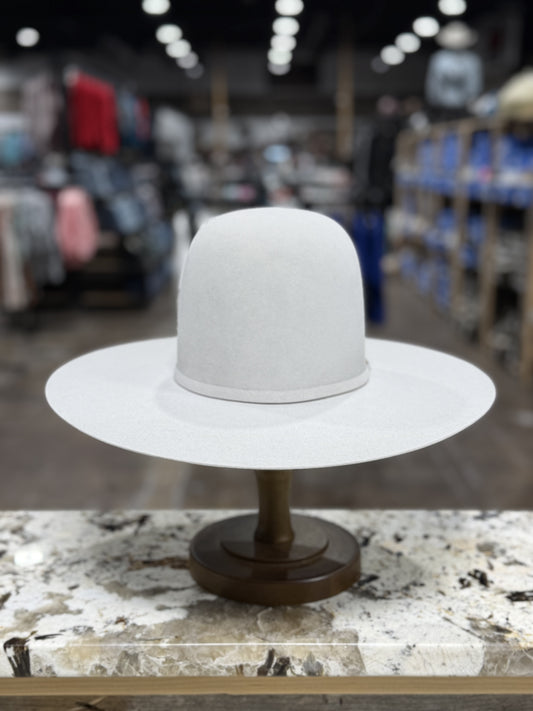 RESISTOL FELT HAT 100X MIST GREY OPEN CROWN