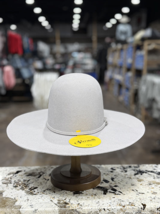 SERRATELLI PURE WOOL PLATINUM OPEN CROWN 4 1/2 INCH BRIM