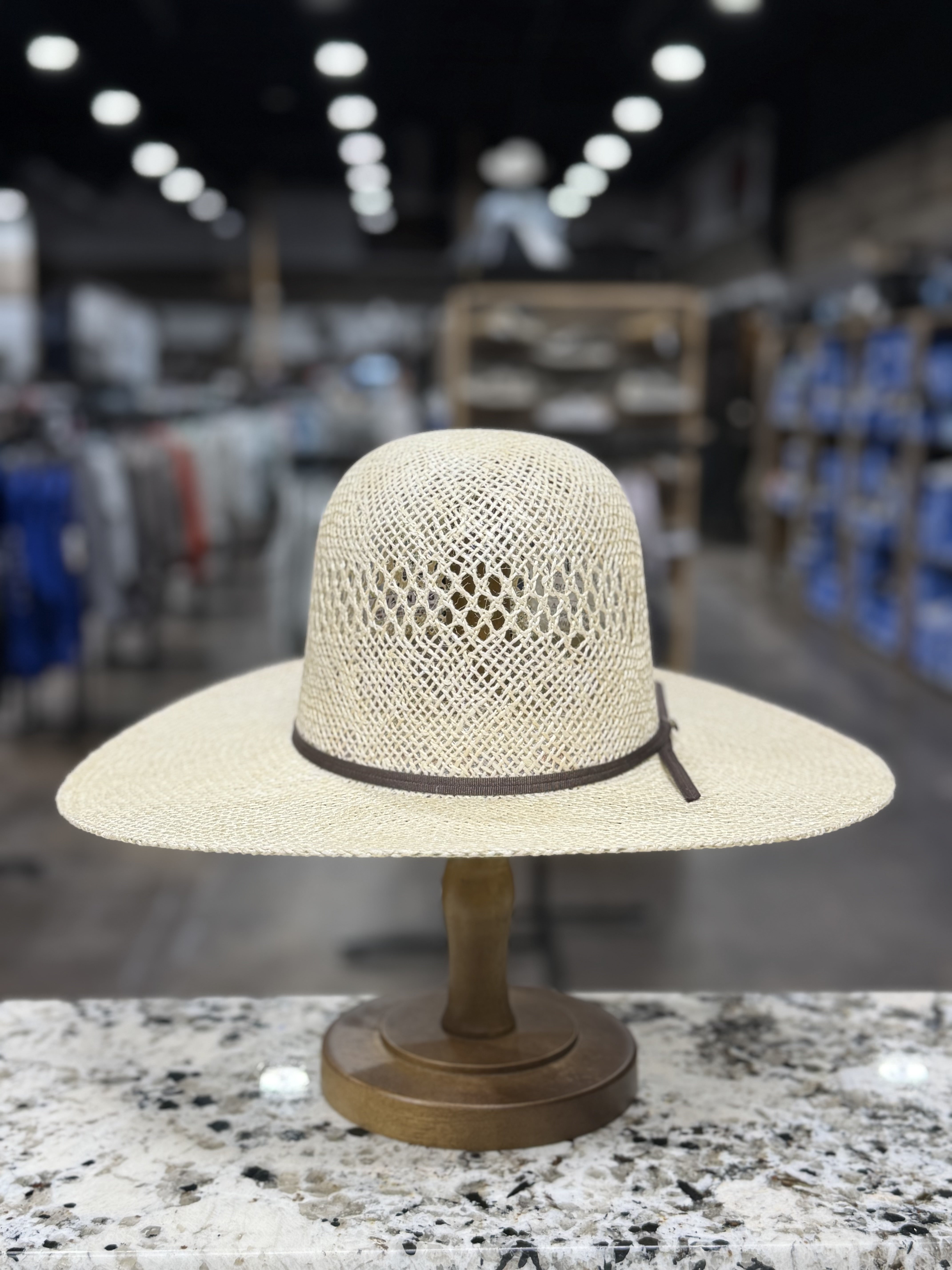 RESISTOL STRAW 7X MONTGOMERY JUTE OPEN CROWN 4 1/4 INCH BRIM – El