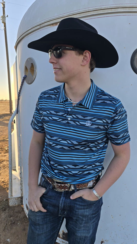 SKCL2026P33 | CUEROLINE DEEP BLUE STRIPED POLO