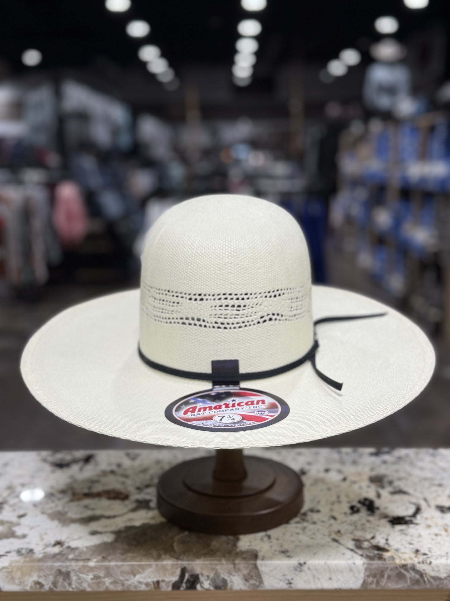 650-2CBLK | AMERICAN STRAW HAT  BANGORA OPEN CROWN 4 1/2 INCH BRIM