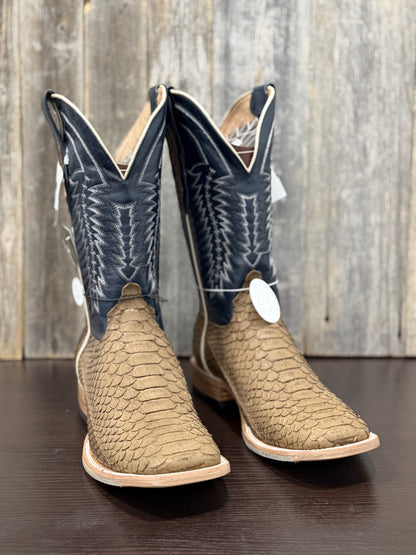 RANCHERS PYTHON ANTIQUE SADDLE MUSTANG TOE HYBRID SOLE
