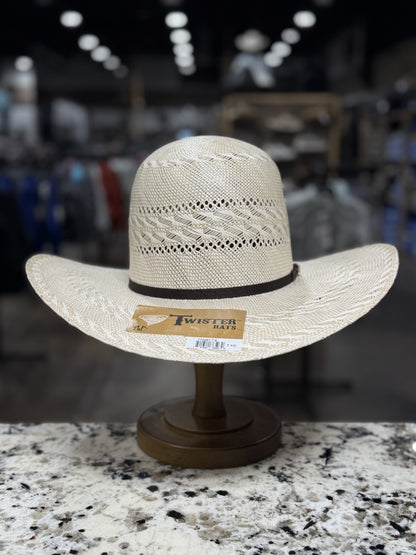 T73287 | TWISTER 30X STRAW HAT CHOC  4 1/4 " BRIM OPEN CROWN