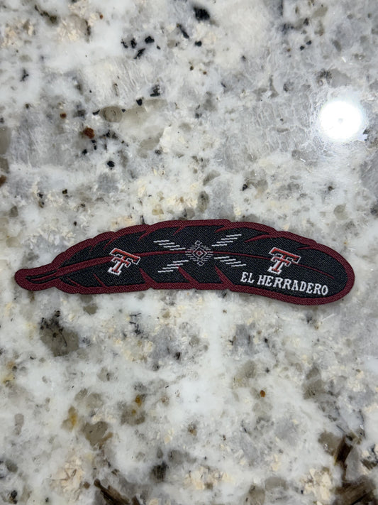 EL HERRADERO FEATHER PATCH BLACK/RED TEXAS TECH