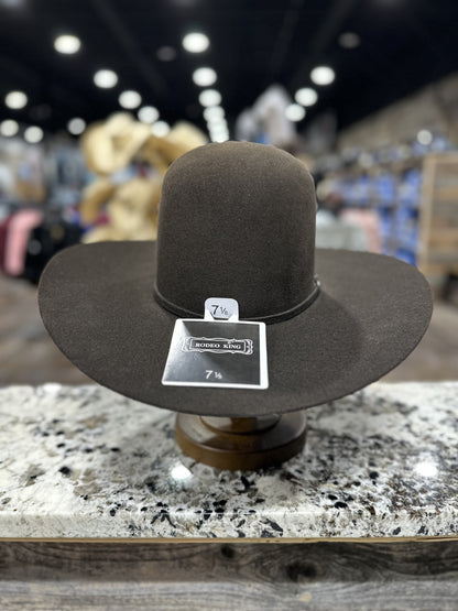 RODEO KING 7X CHOCOLATE FELT OPEN CROWN 4-1/2BRIM