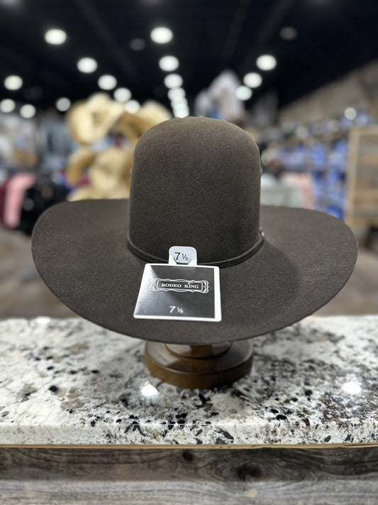 RODEO KING 7X CHOCOLATE FELT OPEN CROWN 4-1/2BRIM