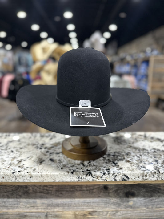 RODEO KING FELT 30X BLACK OPEN CROWN
