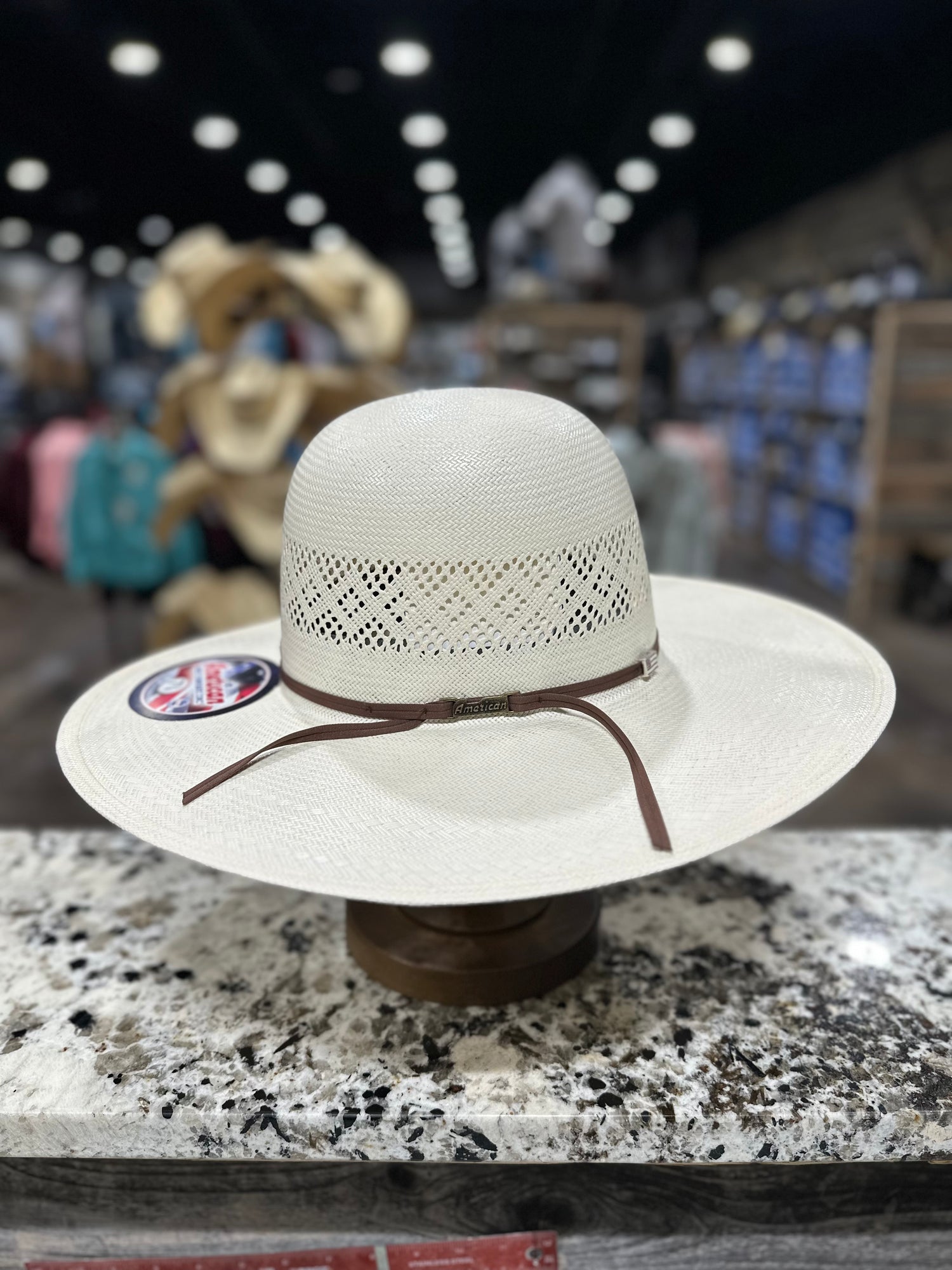 8300-2CCHOC | AMERICAN STRAW HAT OPEN CROWN 4 1/2 INCH BRIM