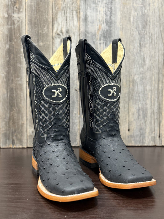 DARK RANCH OSTRICH IMITATION BLACK MATTE BULLDOG SQUARE