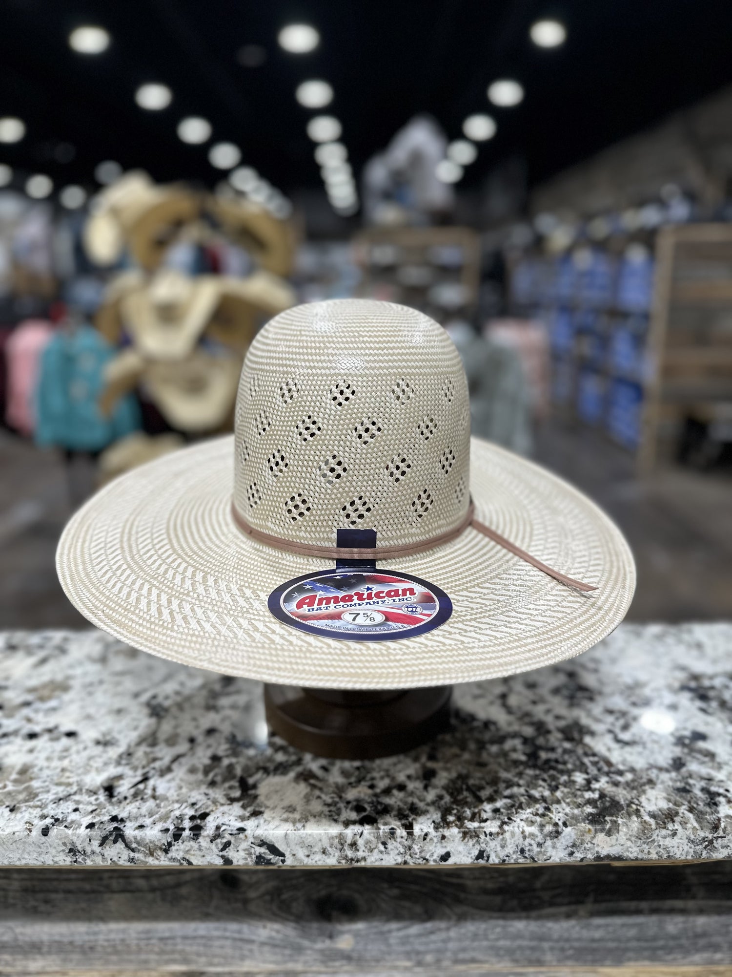 7800-2CWHIS AMERICAN STRAW HAT OPEN CROWN 4 1/2 INCH BRIM