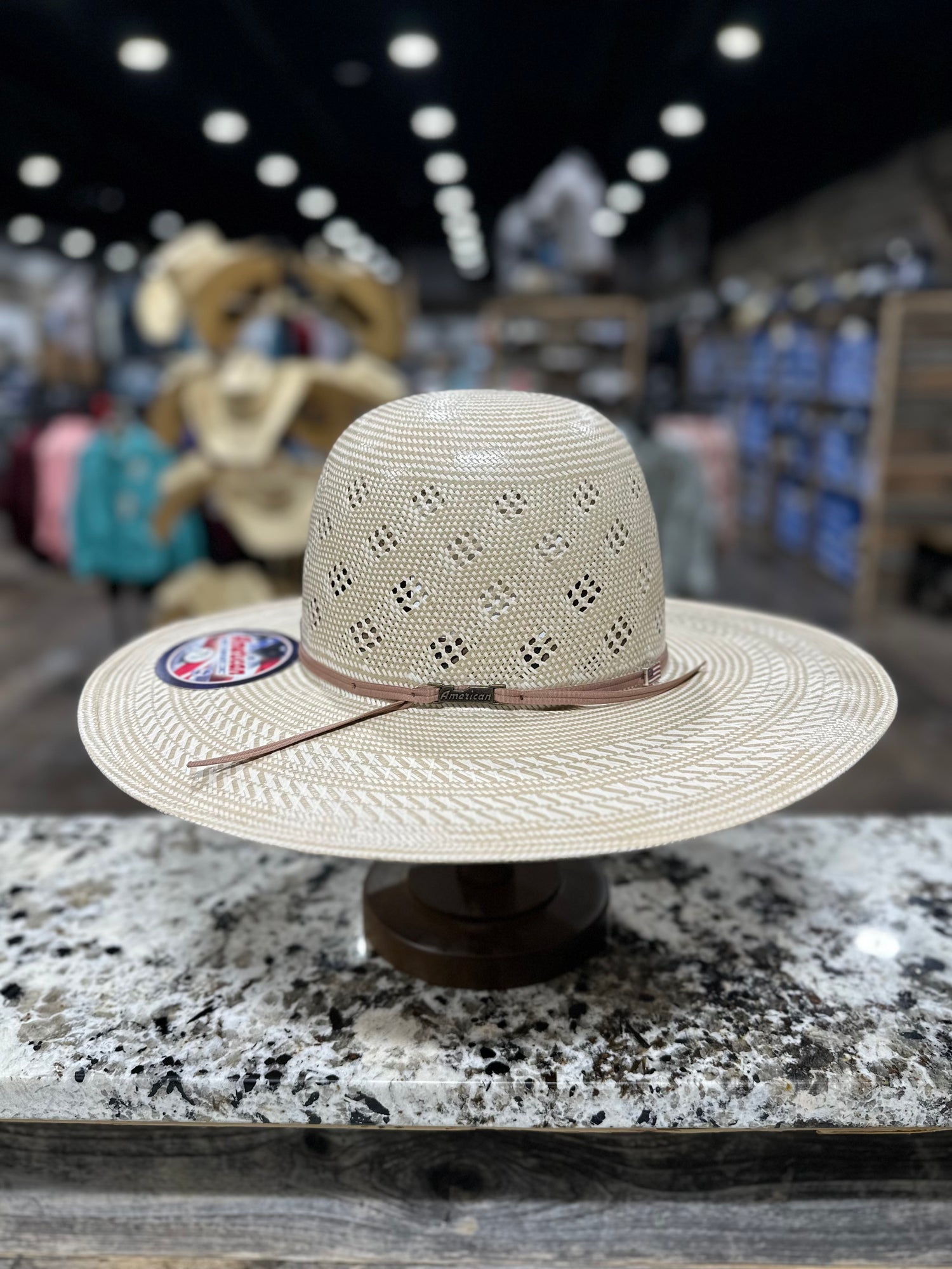 7800-2CWHIS AMERICAN STRAW HAT OPEN CROWN 4 1/2 INCH BRIM