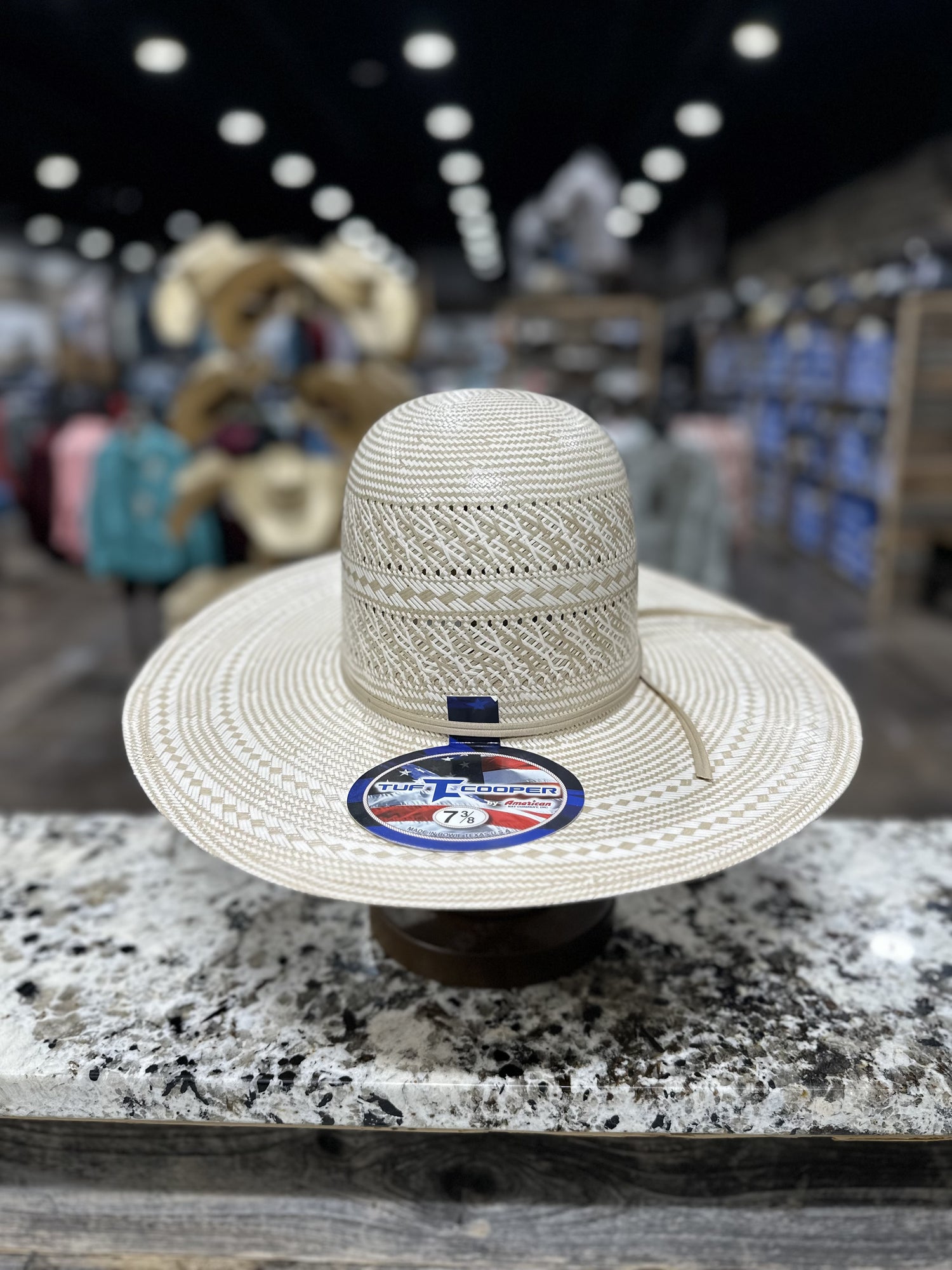 TC8910-2CCHAM | AMERICAN STRAW HAT OPEN CROWN 4 1/2 INCH BRIM