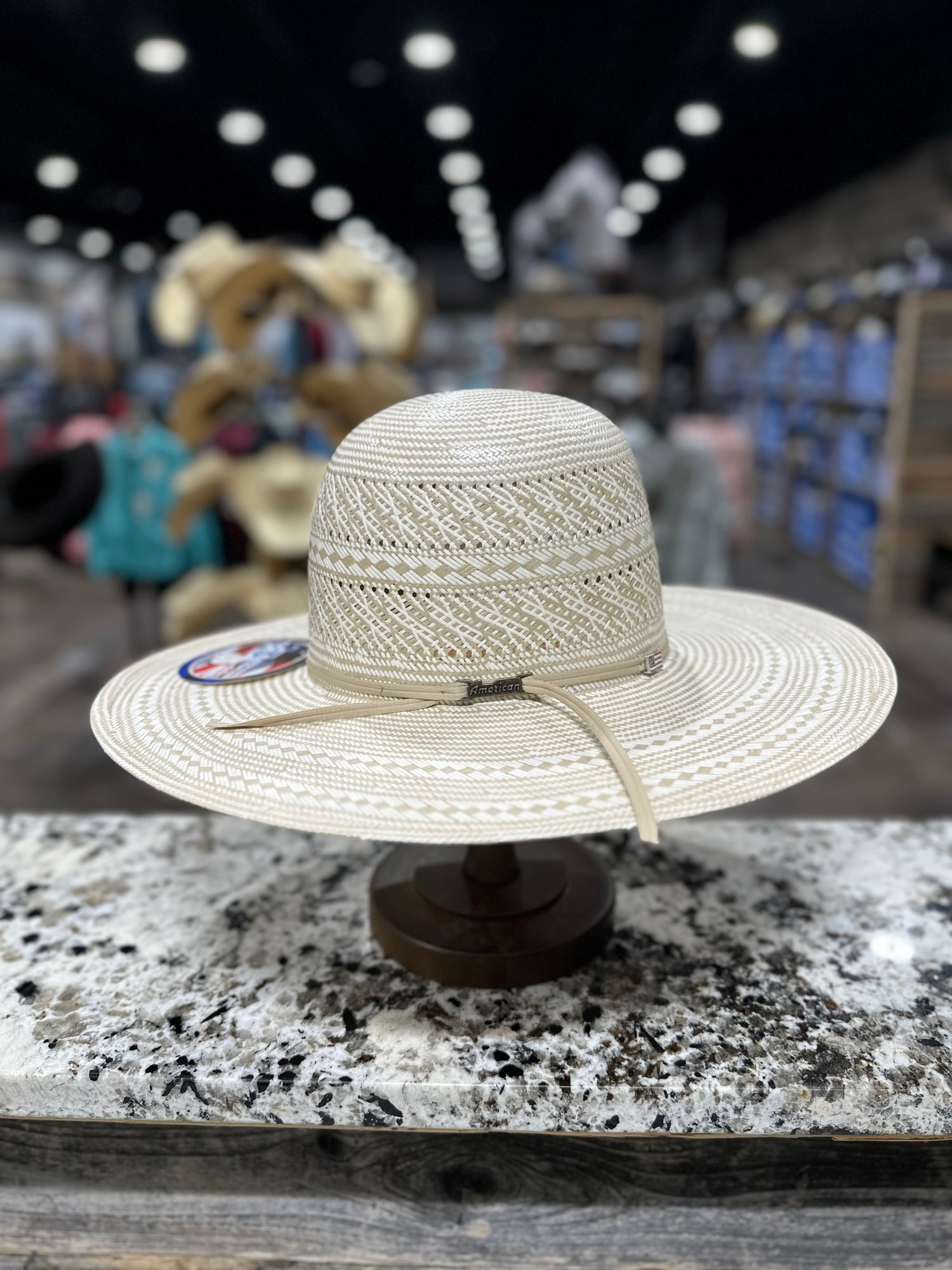 TC8910-2CCHAM | AMERICAN STRAW HAT OPEN CROWN 4 1/2 INCH BRIM