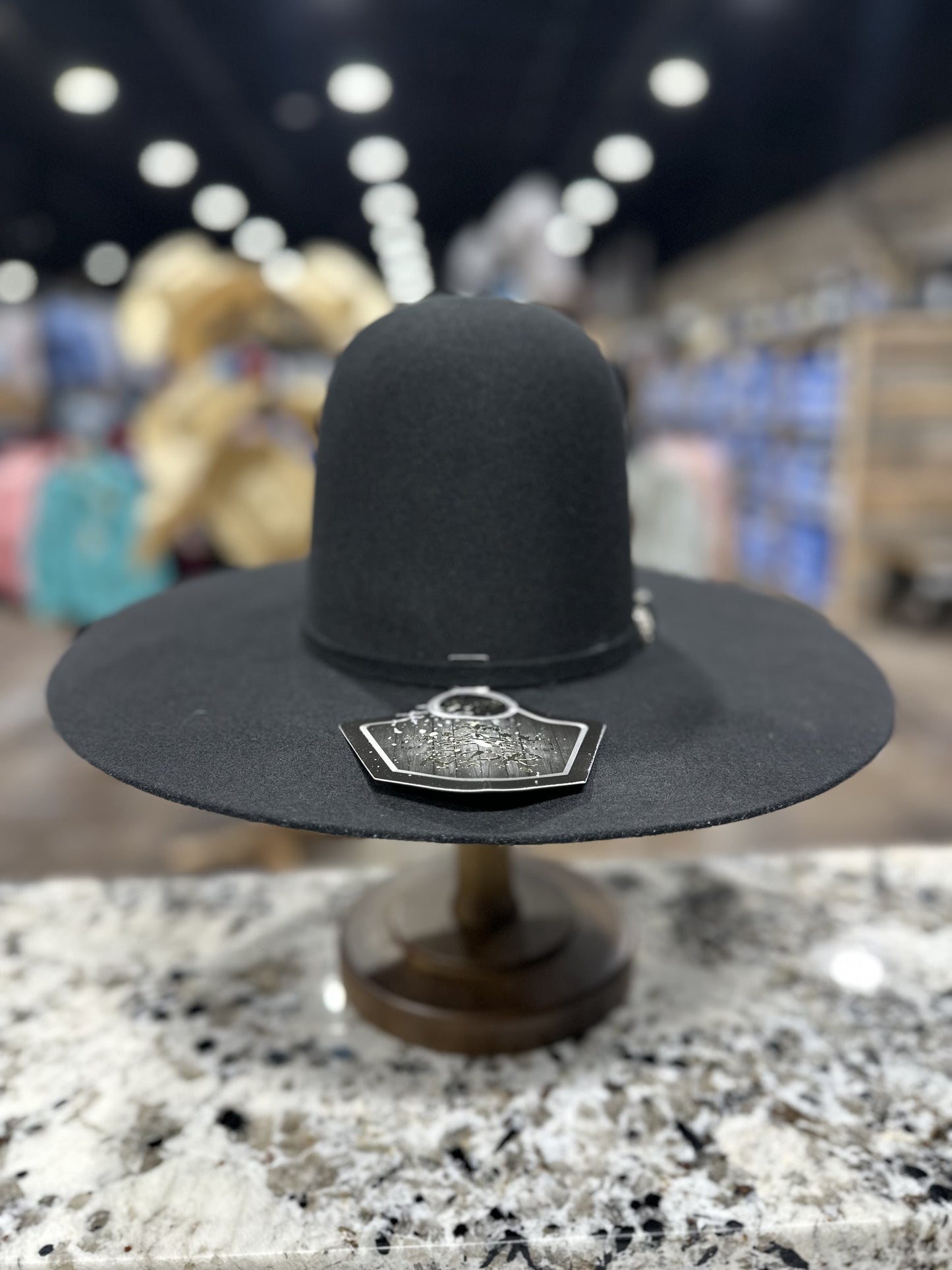 6XO10 | RDR FELT 6X BLACK OPEN CROWN 4 1/4" BRIM