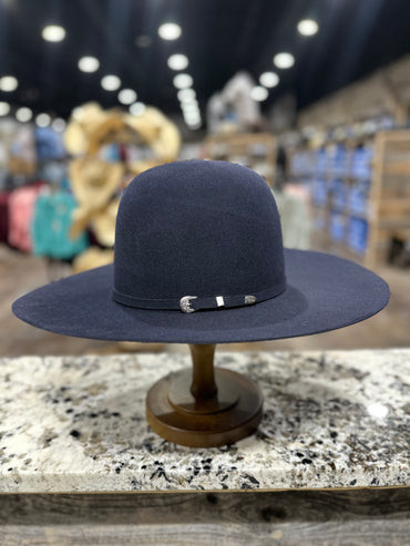 RESISTOL FELT 6X NAVY MIDNIGHT OPEN CROWN 4 1/4 INCH BRIM