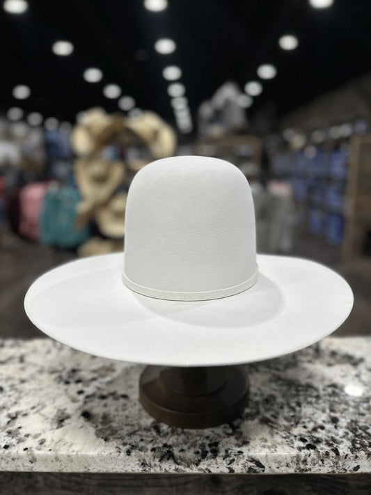 RESISTOL FELT 100X WHITE OPEN CROWN 4 1/4 INCH BRIM