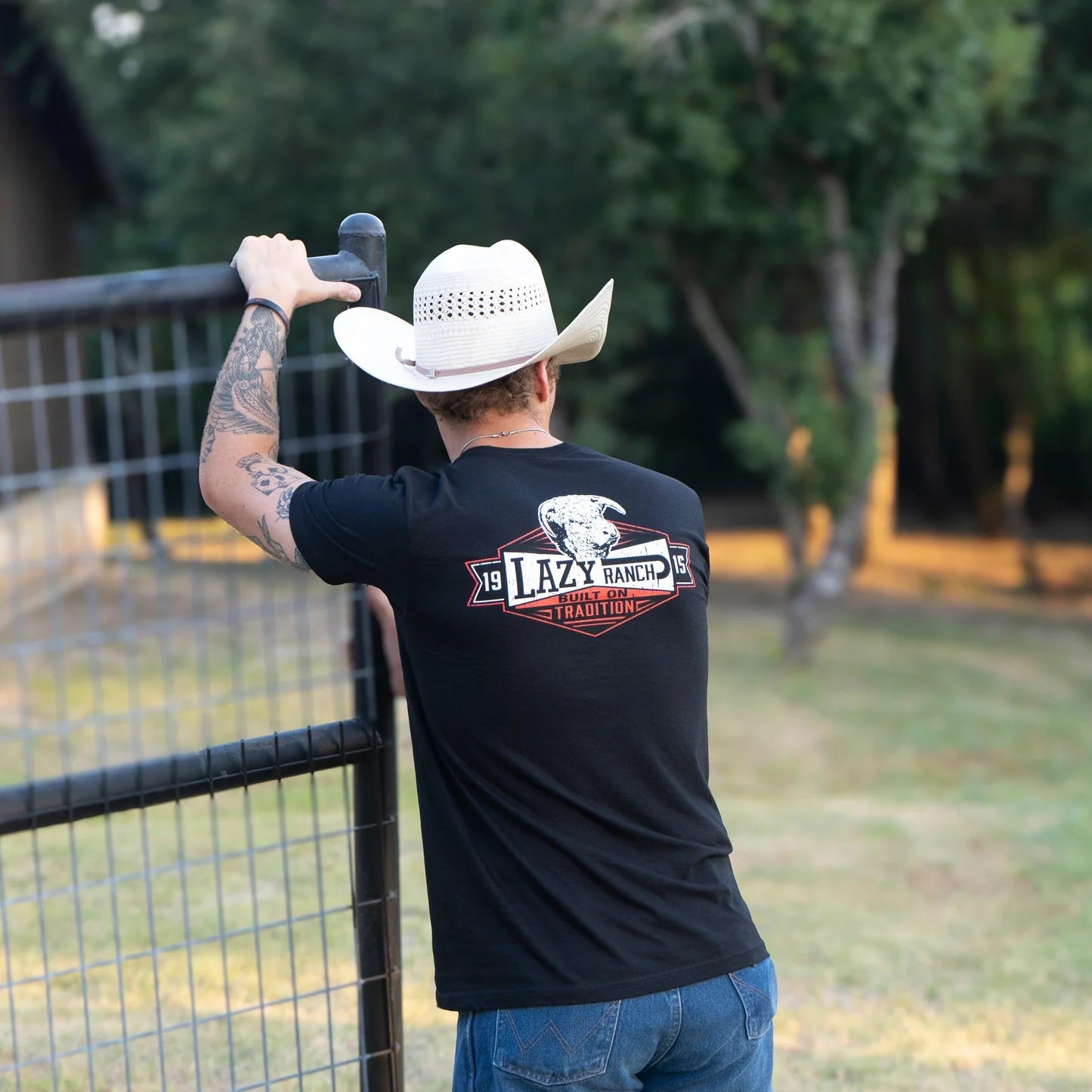 LAZY J RANCH BLACK DOMINO SS TEE
