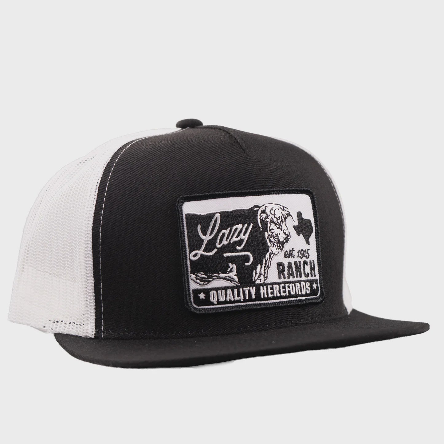 LAZY J RANCH BLACK & WHITE LEGADO CLASSIC FIVE PANEL TRUCKER HAT