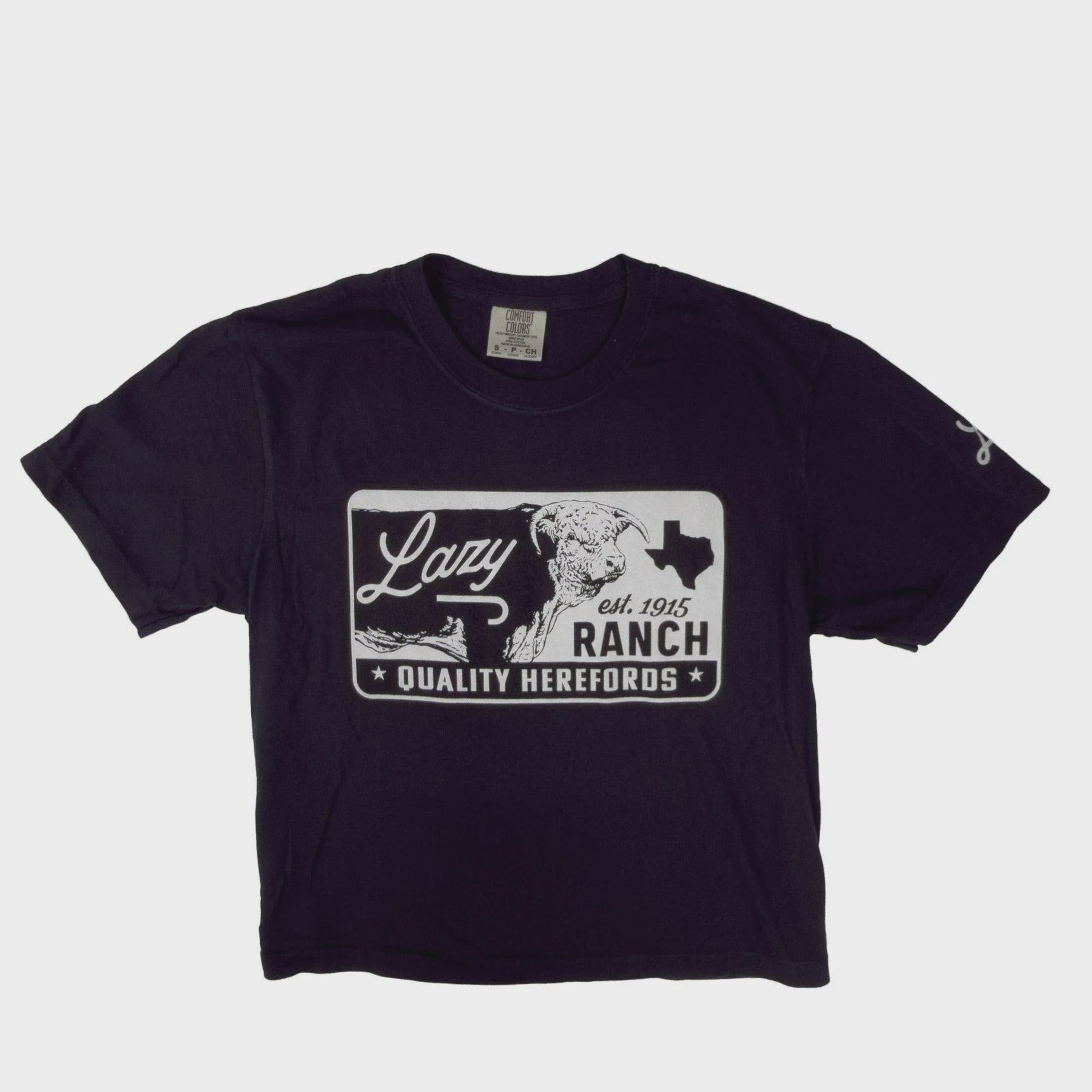 LAZY J RANCH WOMENS LEGADO CROPPED S/S TEE - BLACK