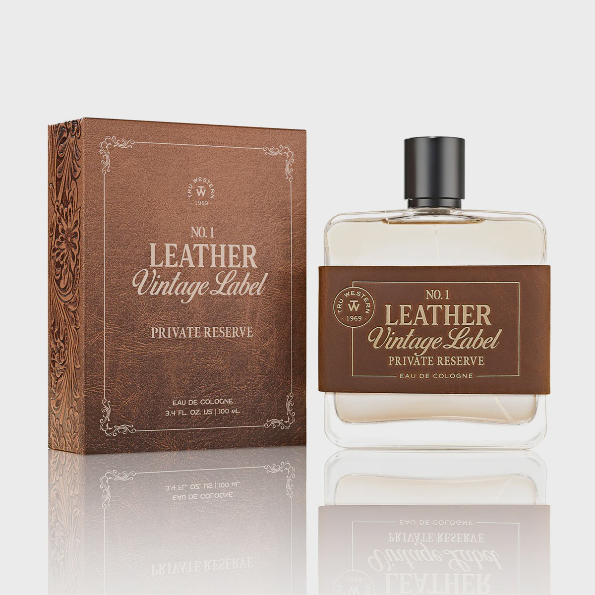 MEN'S NO. 1 LEATHER VINTAGE LABEL: PRIVATE RESERVE COLOGNE