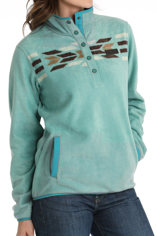 Women's Fleece Pullover - Turquoise