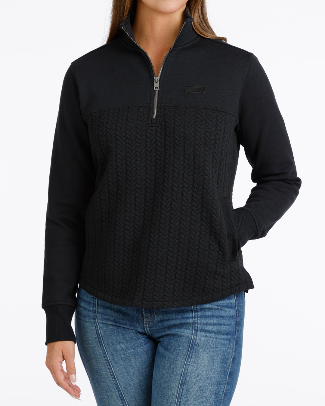 MAK9936002 | CINCH WOMENS 1/4 ZIP PULLOEVER - BLACK