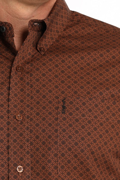 *FINAL SALE* MTW1347116 CINCH MEN'S BROWN MODERN FIT GEO L/S SHIRT