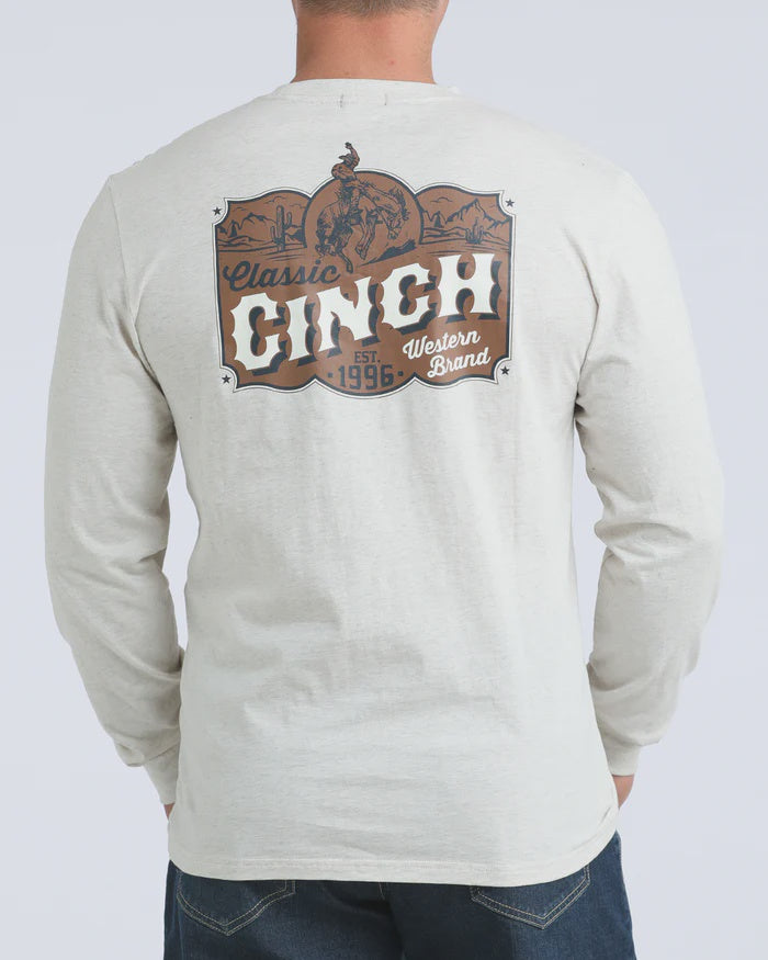 **FINAL SALE** MTK1721022 MENS CINCH TEE - CREAM - LS - 12-25