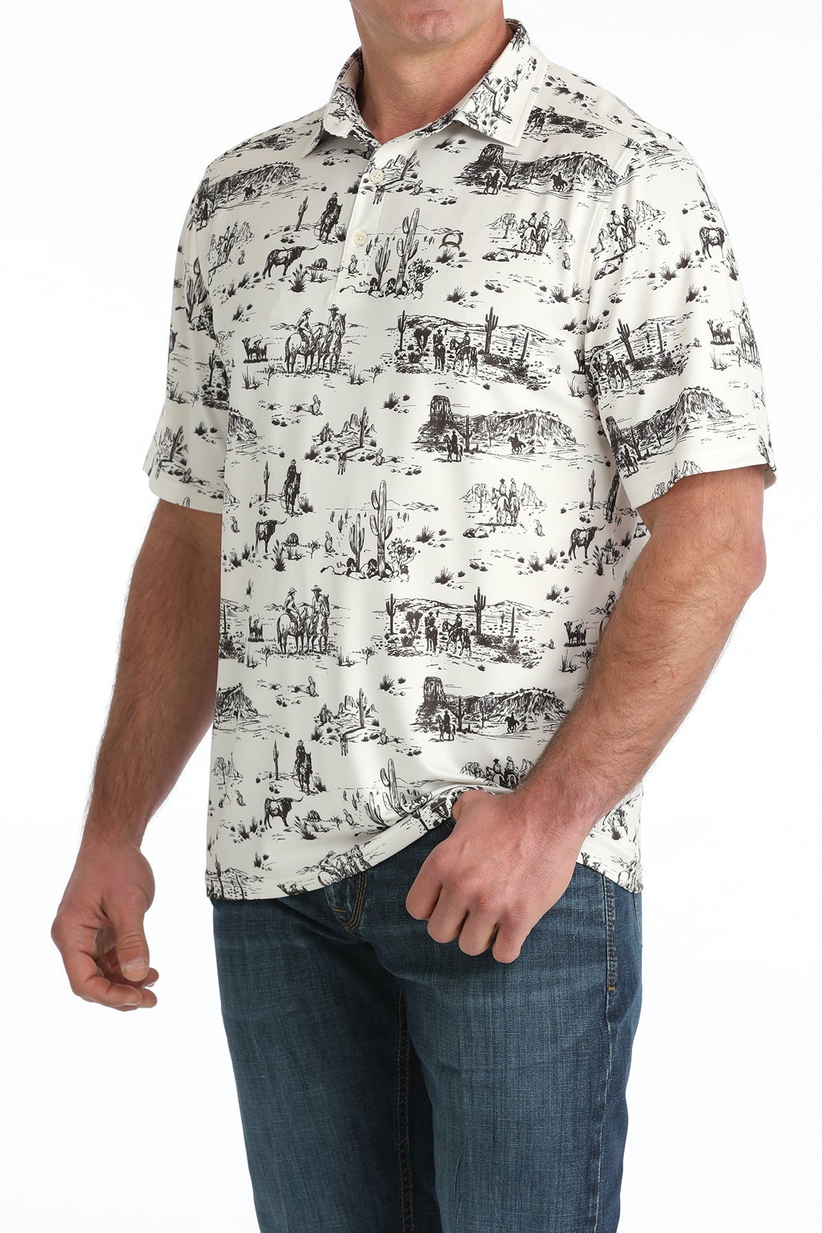 MTK1865038 | CINCH MEN’S CREAM DESSERT ARENAFLEX POLO