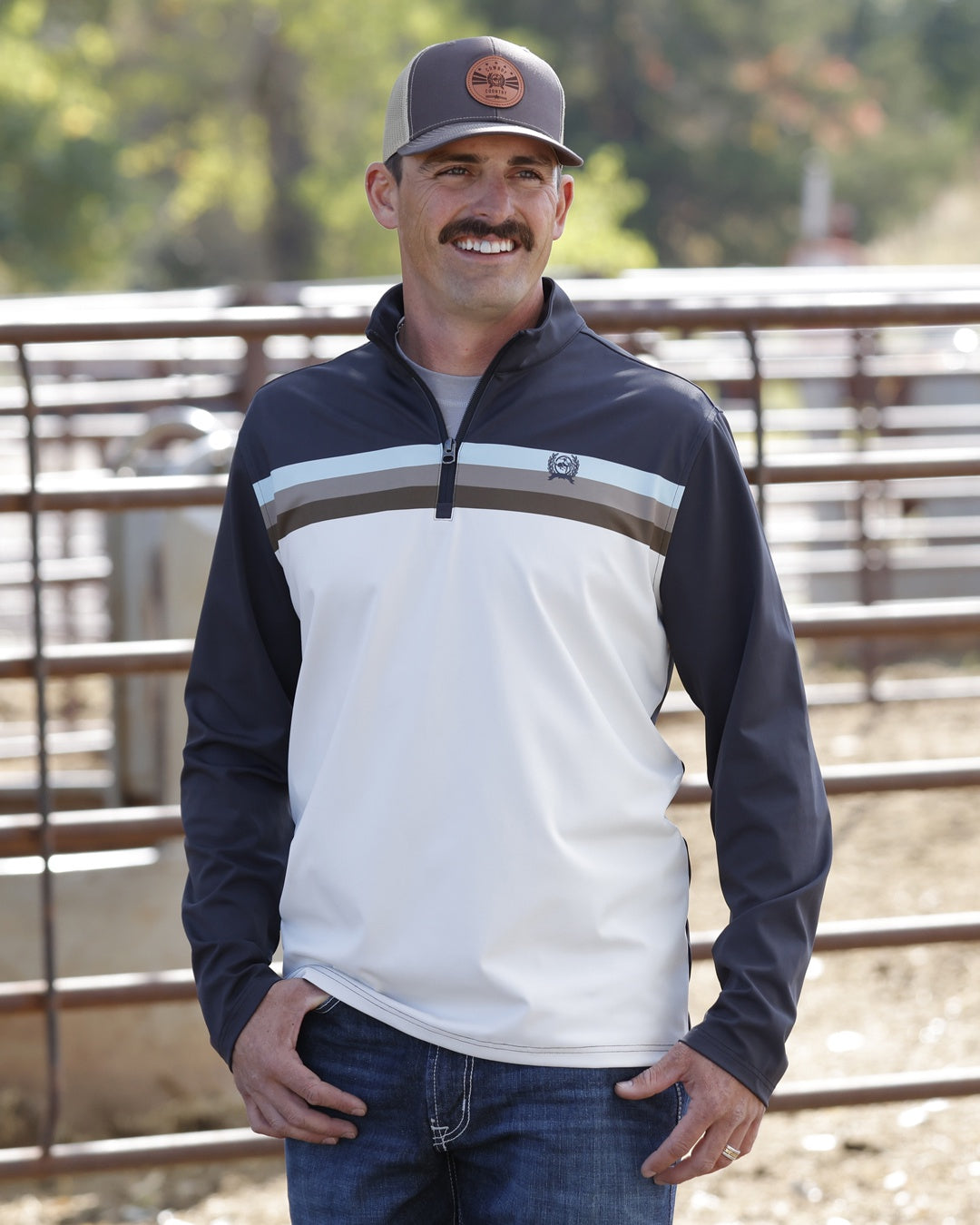 MTK1884001 | CINCH MENS STRIPED 1/4 ZIP PULLOVER
