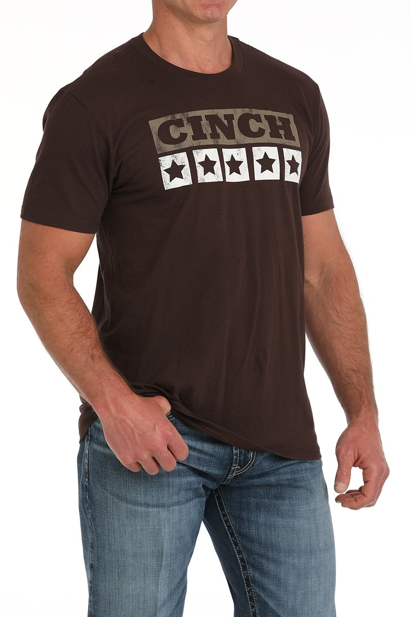 MTT1690660/ MEN'S BROWN CINCH LOGO  S/S T-SHIRT