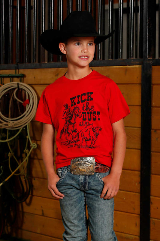 MTT7670169 | CINCH BOY'S RED KICK THE DUST UP S/S T-SHIRT
