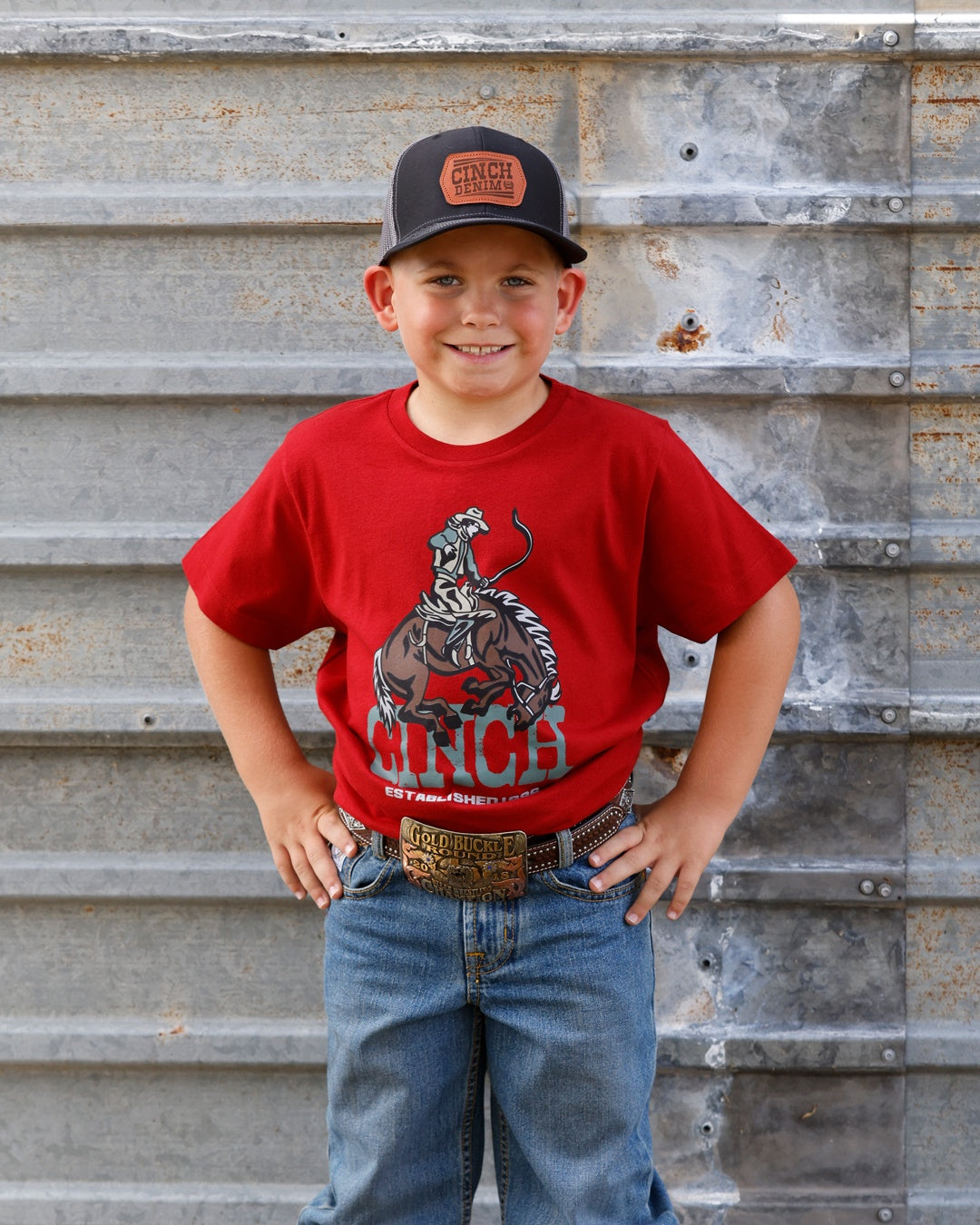 MTT7670186| CINCH BOYS RED COWBOY T-SHIRT