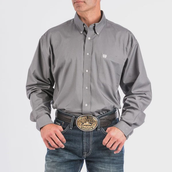 MTW1104238 | CINCH MENS SOLID GREY BUTTON UP