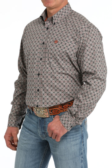 *FINAL SALE* MTW1105855 | MEN'S CINCH L/S NAVY/ORANGE SHIRT