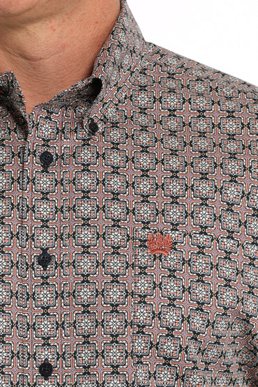 *FINAL SALE* MTW1105855 | MEN'S CINCH L/S NAVY/ORANGE SHIRT