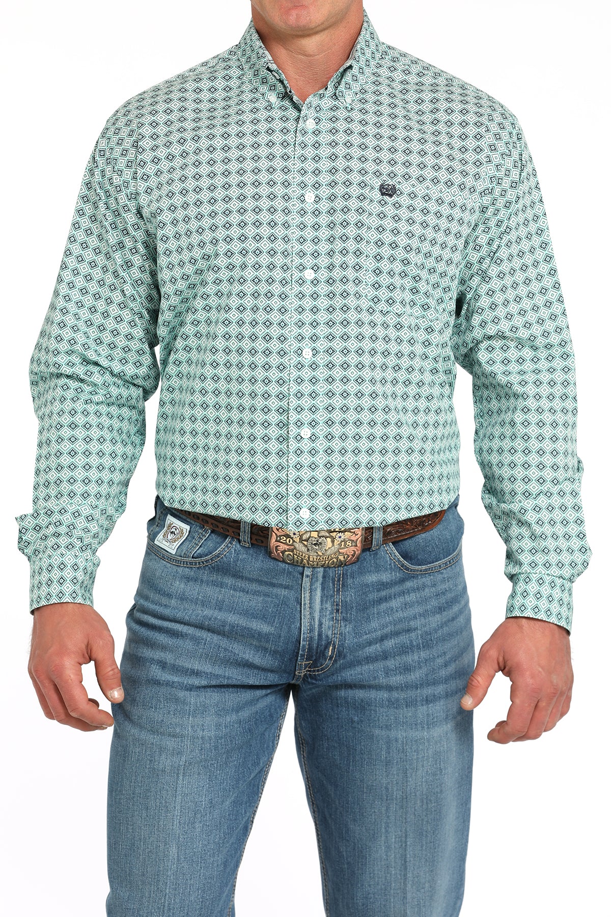 MTW1105930 | CINCH MENS CLASSIC FIT TURQUOISE LS BD SHIRT