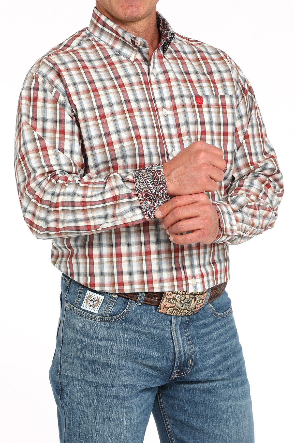 MTW1105946 | CINCH MEN'S CREAM PLAID LS SHIRT