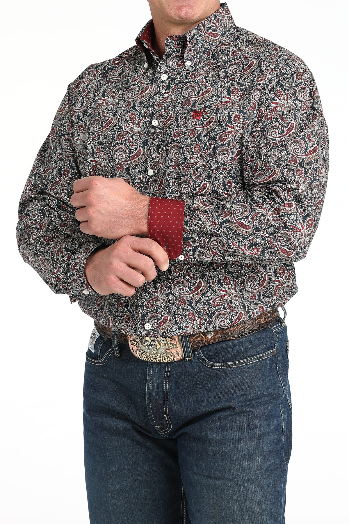 MTW1106023 | CINCH MEN'S PAISLEY CLASSIC FIT LS SHIRT - NAVY MULTI