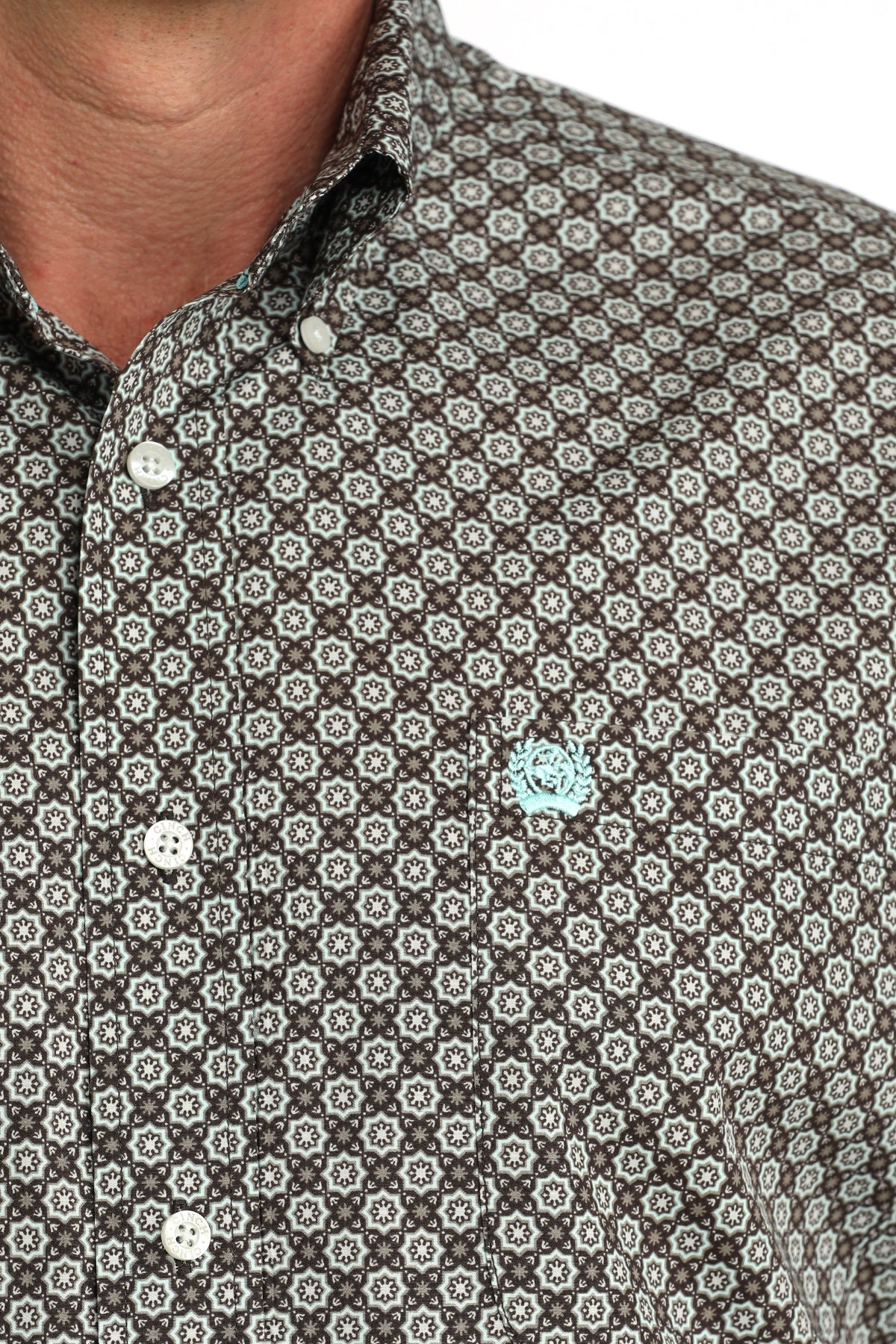 MTW1106064 | CINCH MEN'S BROWN PATTERN L/S BUTTON UP SHIRT